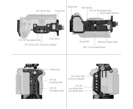 SMALLRIG 6779 Kit Cage HawkLock com Encaixe V-Mount Sony FX5