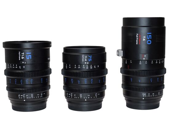 SIRUI Kit 3 Objetivas Vision Prime 1 Cine Full Frame 15mm/75mm/150mm com Baioneta Intercambeável - Preto