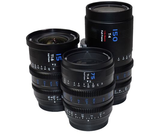 SIRUI Kit 3 Objetivas Vision Prime 1 Cine Full Frame 15mm/75mm/150mm com Baioneta Intercambeável - Preto