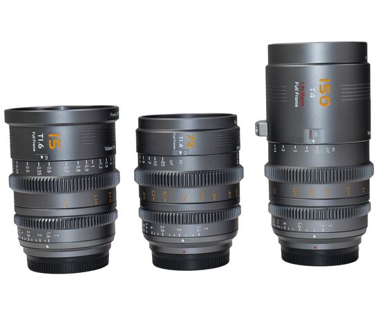 SIRUI Kit 3 Objetivas Vision Prime 1 Cine Full Frame 15mm/75mm/150mm com Baioneta Intercambeável - Preto