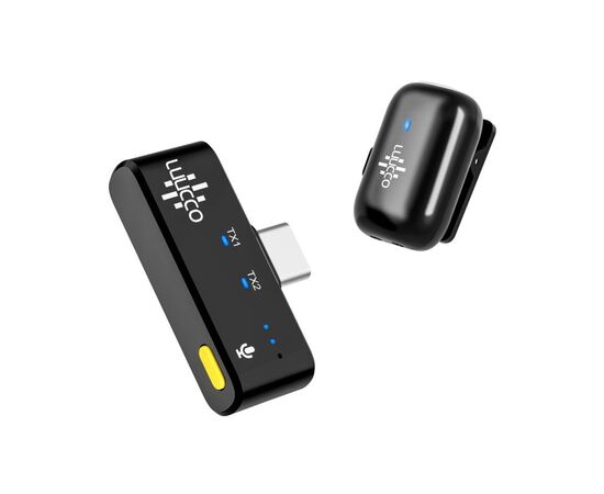 LUUCCO Microfone de Lapela Wireless MiniPods USB-C - Preto