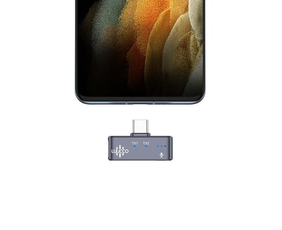 LUUCCO Microfone de Lapela Wireless MiniPods USB-C - Preto