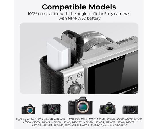 K&F CONCEPT 2 Baterias com carregamento Tipo C NP-FW50 1100mAh