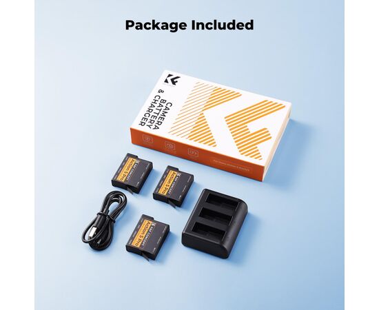 K&F CONCEPT Kit 3 Carregadores de Bateria DJI OSMO 360, Action 6 e Action 5 Pro/6/4/3