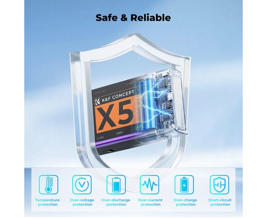 K&F CONCEPT Kit 2 Baterias 2700mAh e Estojo Carregador Insta360 X5 PD20W Tela LCD