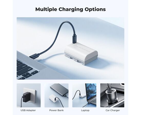 K&F CONCEPT KIT 2 Baterias LP-E6P USB-C 2520mAh