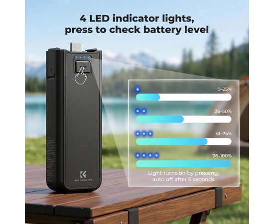 K&F CONCEPT Bateria/Punho 5000mAh Osmo Pocket 4/3