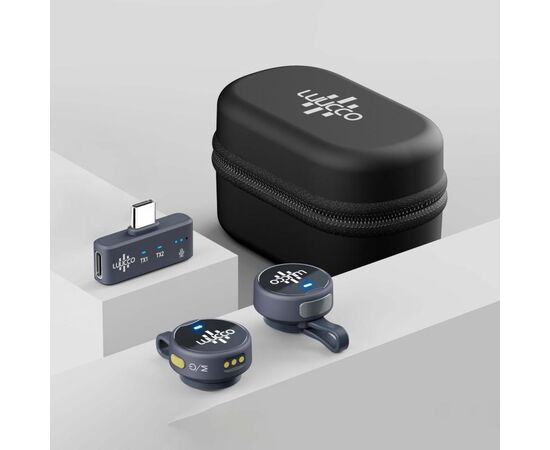 LUUCCO Kit 2 Microfones de Lapela Wireless AirWave+ USB-C