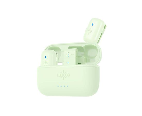 LUUCCO Kit 2 Microfones de Lapela Wireless MiniPods K2 USB-C - Verde