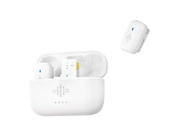 LUUCCO Kit 2 Microfones de Lapela Wireless MiniPods K2 USB-C - Branco