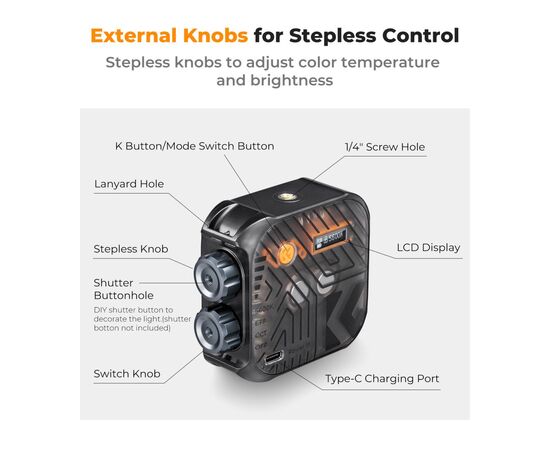 K&F CONCEPT Iluminador LED Bicolor