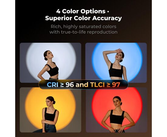 K&F CONCEPT Kit Iluminador LED Portátil + 20 Gobos SP25C 25W - Cinza