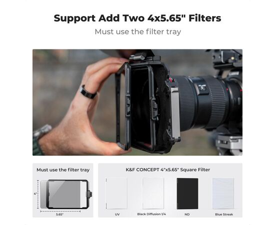 K&F CONCEPT Kit Matte Box + Filtro Quadrado ND8