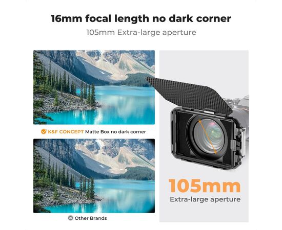 K&F CONCEPT Kit Matte Box + Filtro Quadrado ND8