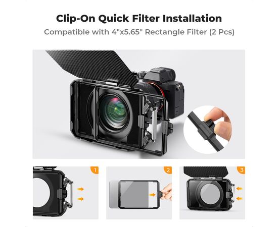 K&F CONCEPT Kit Matte Box + Filtro Quadrado ND8