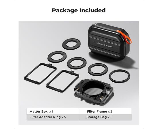 K&F CONCEPT Kit Matte Box + Filtro Quadrado ND8