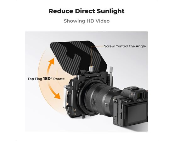 K&F CONCEPT Kit Matte Box + 2 Filtros Quadrados ND4 + ND32