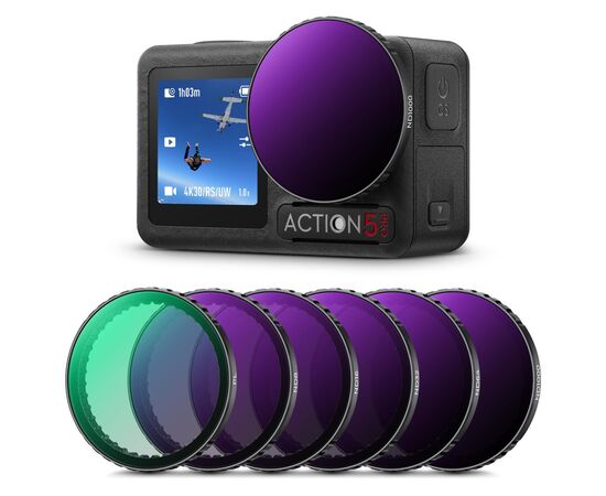 K&F CONCEPT Kit de Filtros CPL e ND para DJI Osmo Action 5 Pro, ND8 ND16 ND32 ND64 ND1000