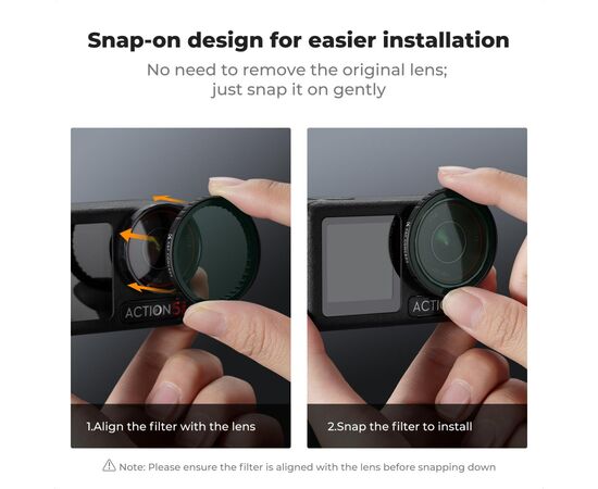 K&F CONCEPT Kit de Filtros CPL e ND para DJI Osmo Action 5 Pro, ND8 ND16 ND32 ND64 ND1000