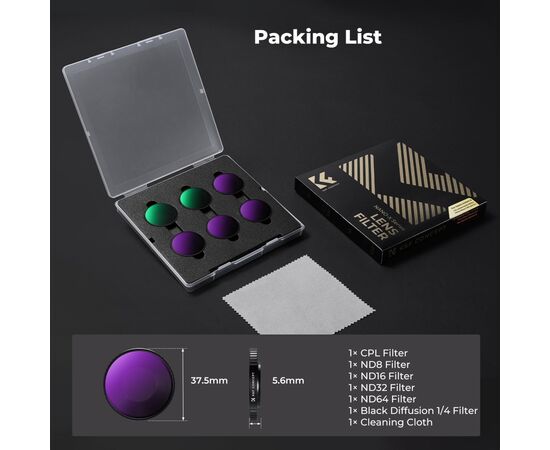 K&F CONCEPT Kit de Filtros ND+CPL+Black Mist 1/4 para DJI Osmo Action 6