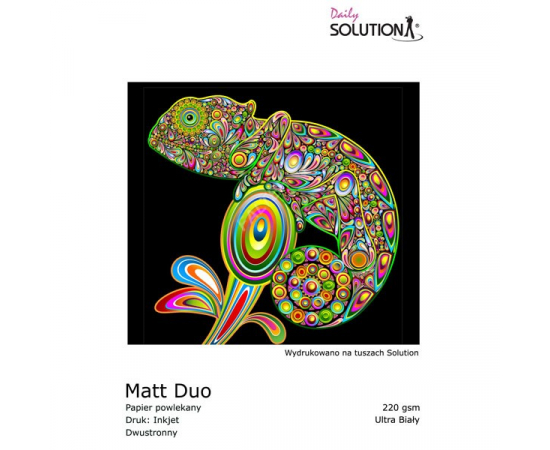 SOLUTION Papel para Impressora Jato de Tinta MATT DUO Ultra White 10x15 (220g/m2) - 100 Folhas