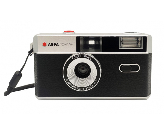 AGFAPHOTO Câmera Fotográfica Analógica Reutilizável 35mm c/ Flash (Preto)