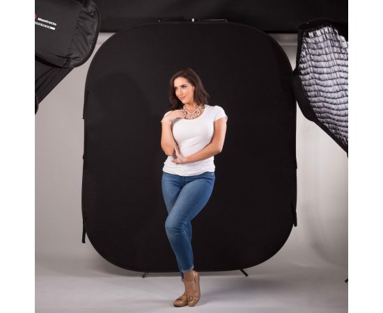 MANFROTTO Fundo de Tecido Dobrável Liso Preto/Branco 180x215cm